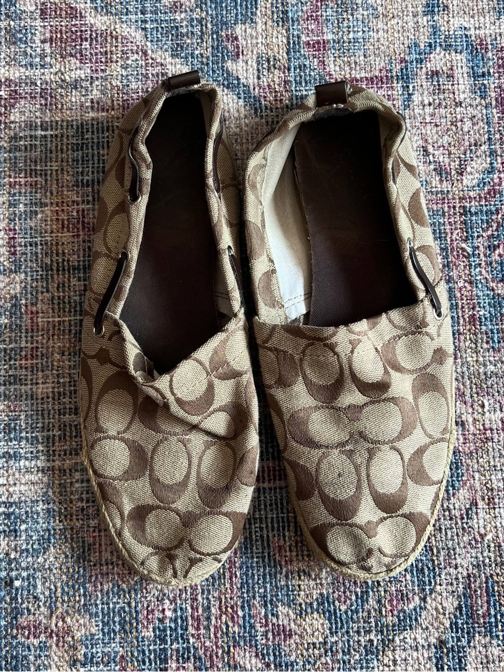 Coach Tan Brown Signature Canvas Espadrilles